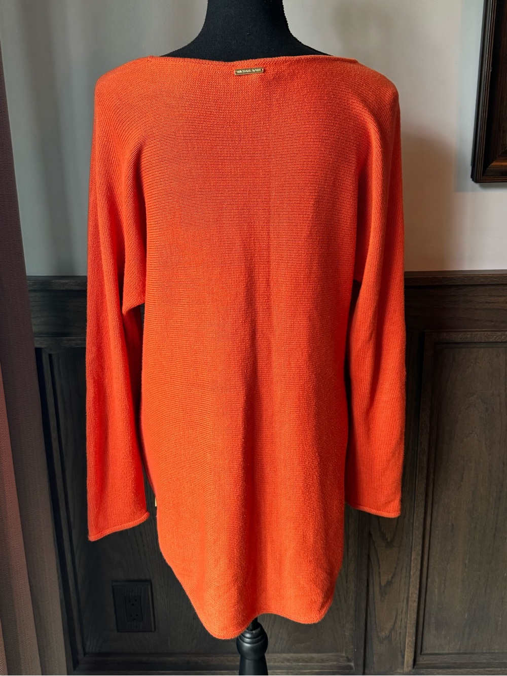 Michael Kors Women's Bright Orange Boatneck Pullover medium - Picture 4 of 10